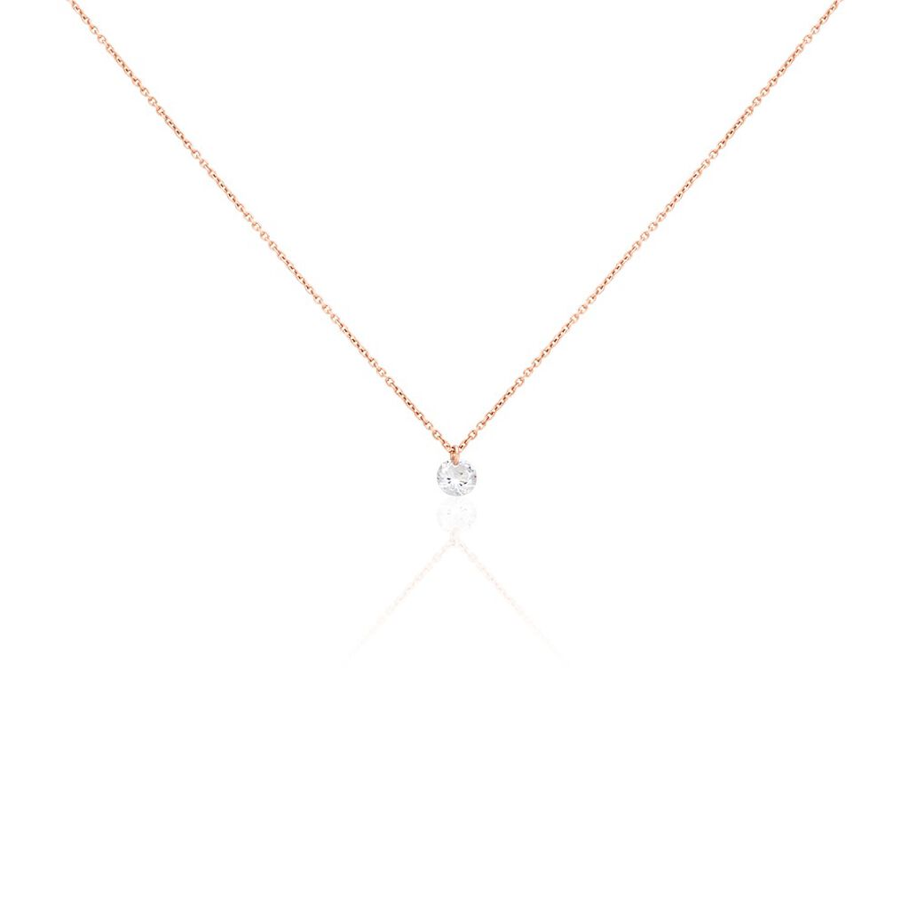 Collier Constantin Argent Rose Oxyde De Zirconium