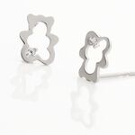 Boucles D'oreilles Puces Baptista Ours Or Blanc Oxydes - Clous d'oreilles Enfant | Histoire d&rsquo;Or