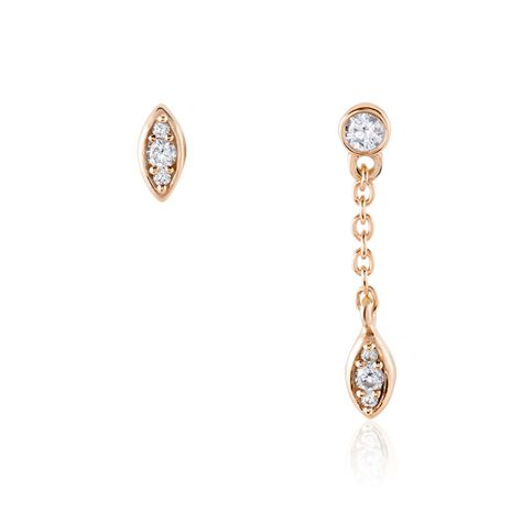 Boucles D'oreilles Dépareillées Argent Rose Braiden Oxyde De Zirconium - Boucles d'oreilles fantaisie Femme | Histoire d’Or