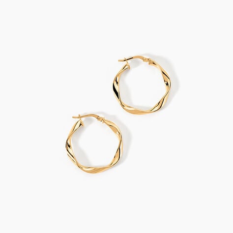 Créoles Falbala Or Jaune - Boucles d'oreilles créoles Femme | Histoire d’Or