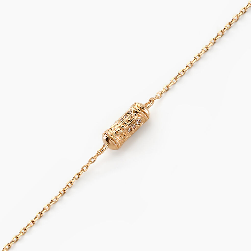 Bracelet Manua Plaqu&eacute; Or Jaune Oxyde De Zirconium - Bracelets Femme | Histoire d&rsquo;Or
