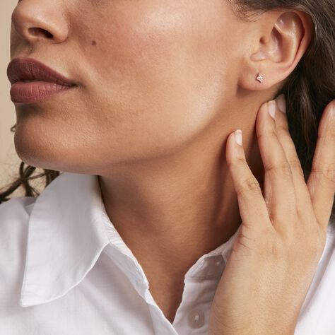 Boucles D'oreilles Puces Horatia Plaqué Or Jaune Oxyde De Zirconium - Boucles d'oreilles fantaisie Femme | Histoire d’Or
