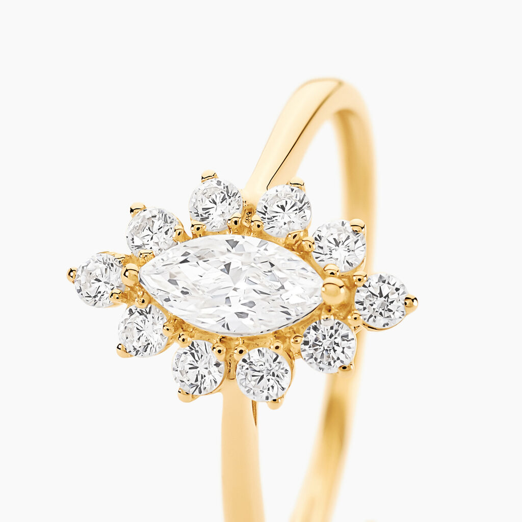 Bague Or Jaune Vladimira Oxyde De Zirconium - Bagues solitaires Femme | Histoire d&rsquo;Or