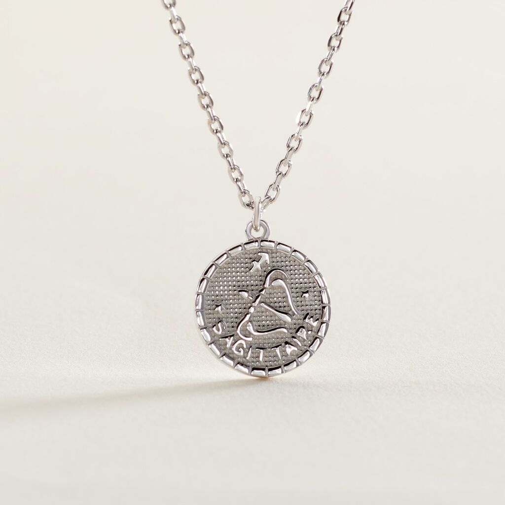 Collier Argent Blanc Hosni - Colliers Zodiaque Homme | Histoire d&rsquo;Or