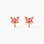 Boucles D'Oreilles Puces Feerie Argent Dor&eacute; A L'Or 750/1000 - Boucles d'oreilles fantaisie Enfant | Histoire d&rsquo;Or