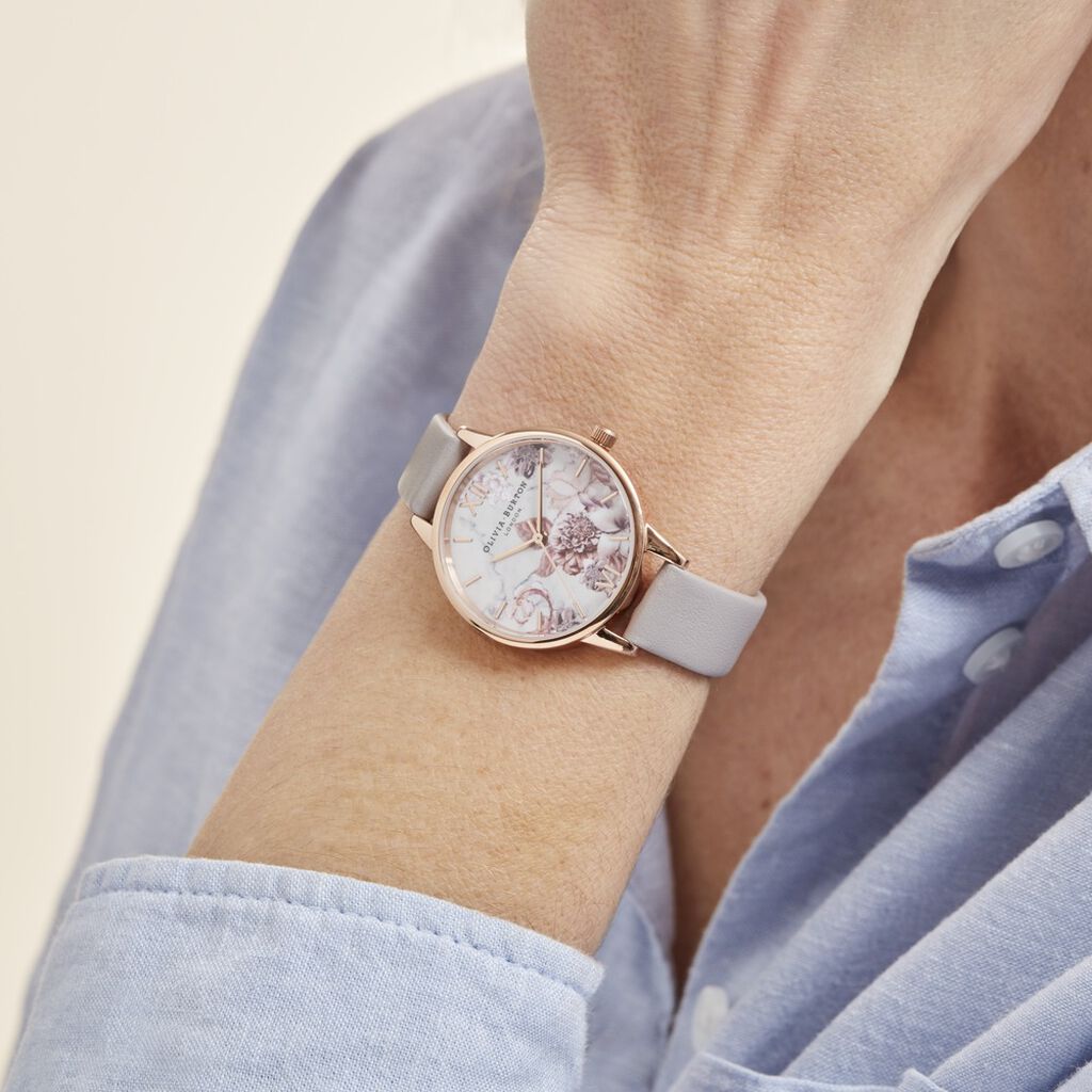 Montre Olivia Burton Marble Florals Blanc - Montres Femme | Histoire d’Or