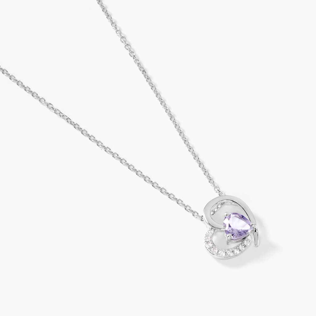 Collier Eliana Or Blanc Amethyste Et Oxyde De Zirconium - F&ecirc;te des m&egrave;res Femme | Histoire d&rsquo;Or