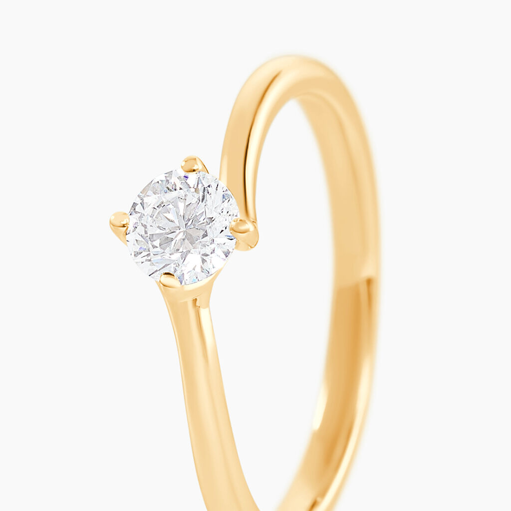 Bague Mehetabel Or Jaune Diamant Synth&eacute;tique - Bagues solitaires Femme | Histoire d&rsquo;Or
