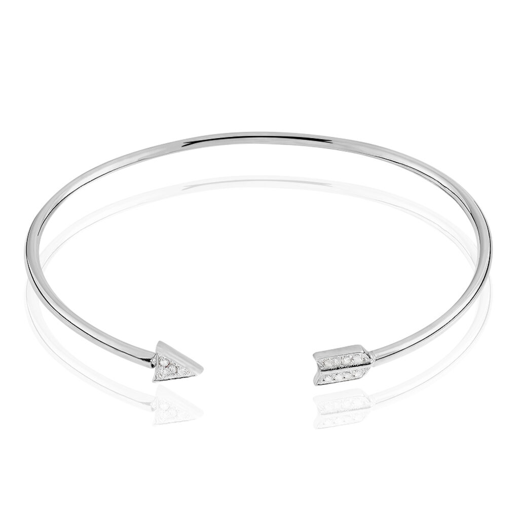 Bracelet Jonc Danae Argent Blanc Oxyde De Zirconium - Bracelets joncs Femme | Histoire d’Or