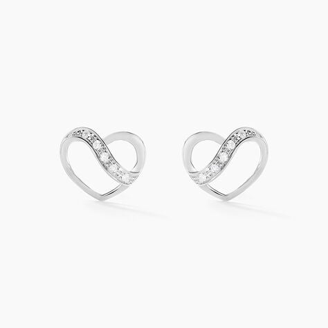 Boucles D'oreilles Puces Or Blanc Juliane Diamants - Clous d'oreilles Femme | Histoire d&rsquo;Or