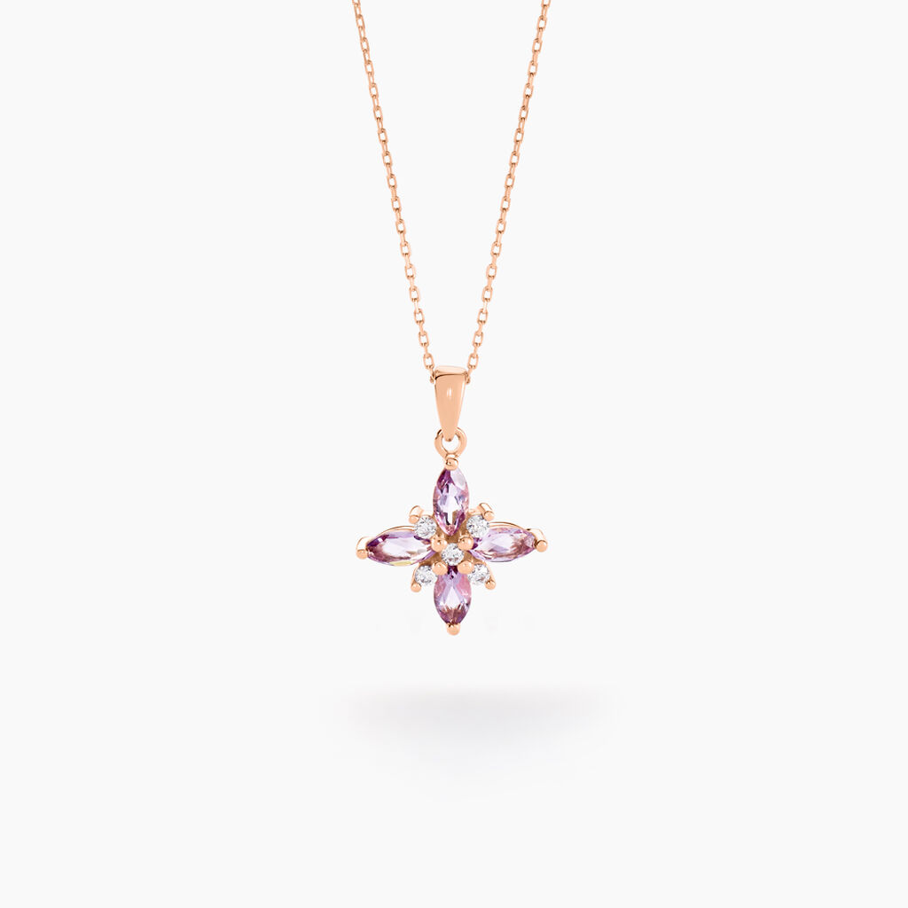 Collier Anabele Or Rose Amethyste Oxyde - Colliers Femme | Histoire d&rsquo;Or