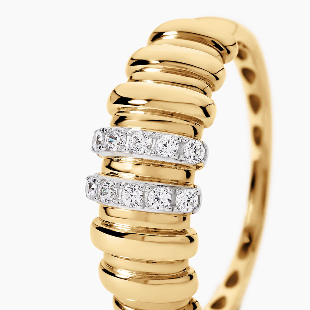 Bague Sunset Riviera Argent Jaune Oxyde De Zirconium   - Bagues avec pierre Femme | Histoire d&rsquo;Or