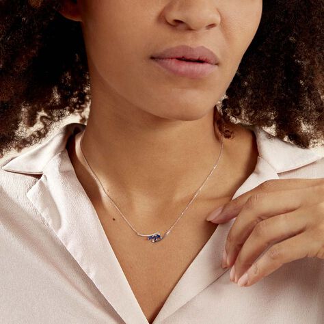 Collier Petale Or Blanc Saphir Et Diamant - Colliers Femme | Histoire d’Or