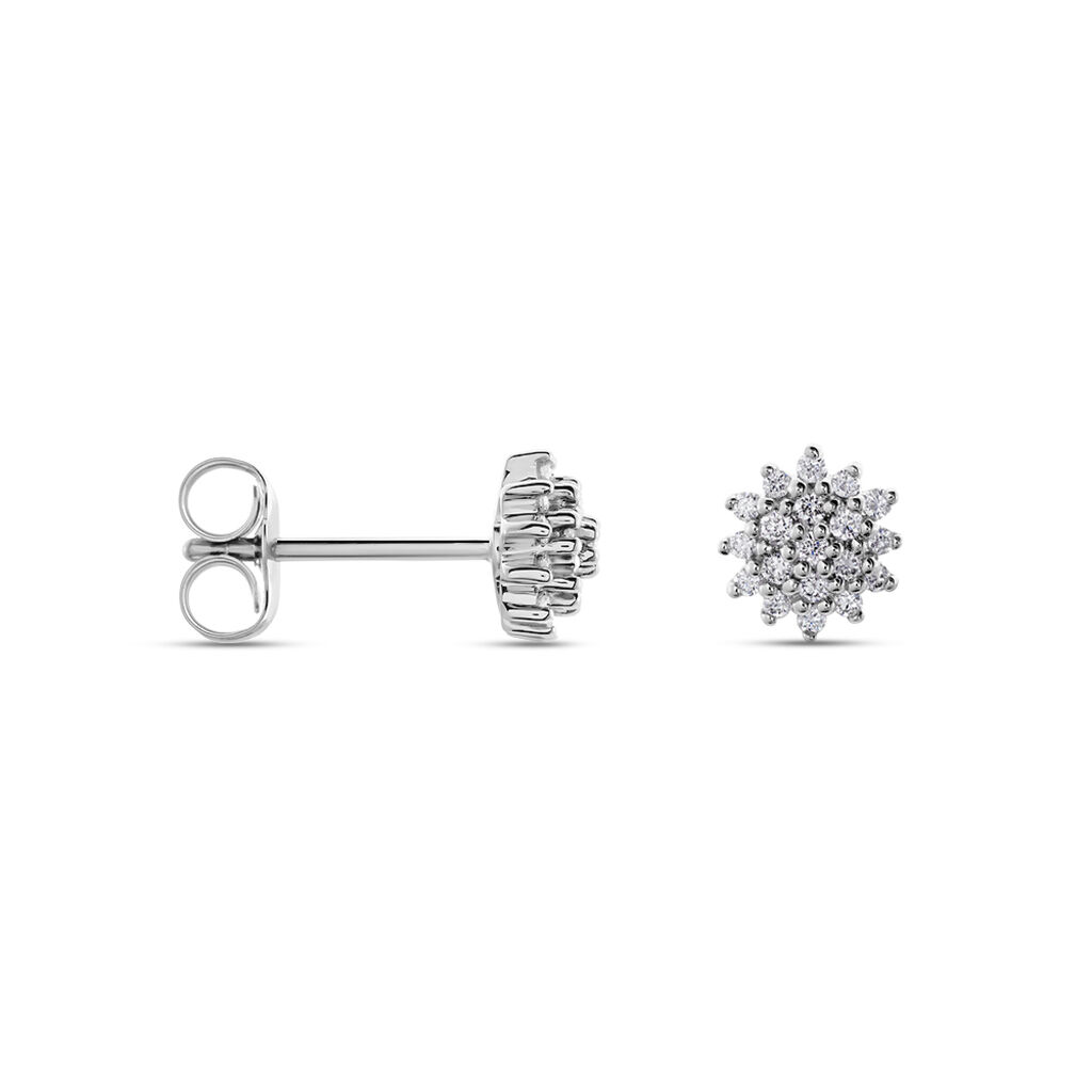 Boucles D'oreilles Puces Platine Alden Diamants - Clous d'oreilles Femme | Histoire d’Or