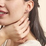 Boucles D'oreilles Puces Oya Argent Blanc Oxyde De Zirconium - Boucles d'oreilles fantaisie Femme | Histoire d&rsquo;Or