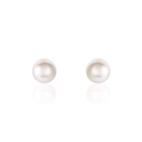 Boucles D'oreilles Puces Ursulina Or Jaune Perle De Culture - Clous d'oreilles Femme | Histoire d’Or