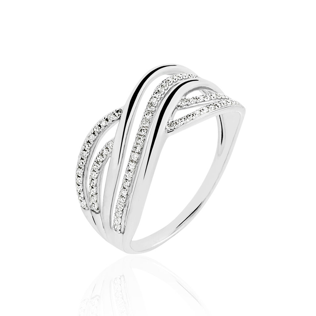 Bague Ocean Or Blanc Diamant - Bagues avec pierre Femme | Histoire d’Or