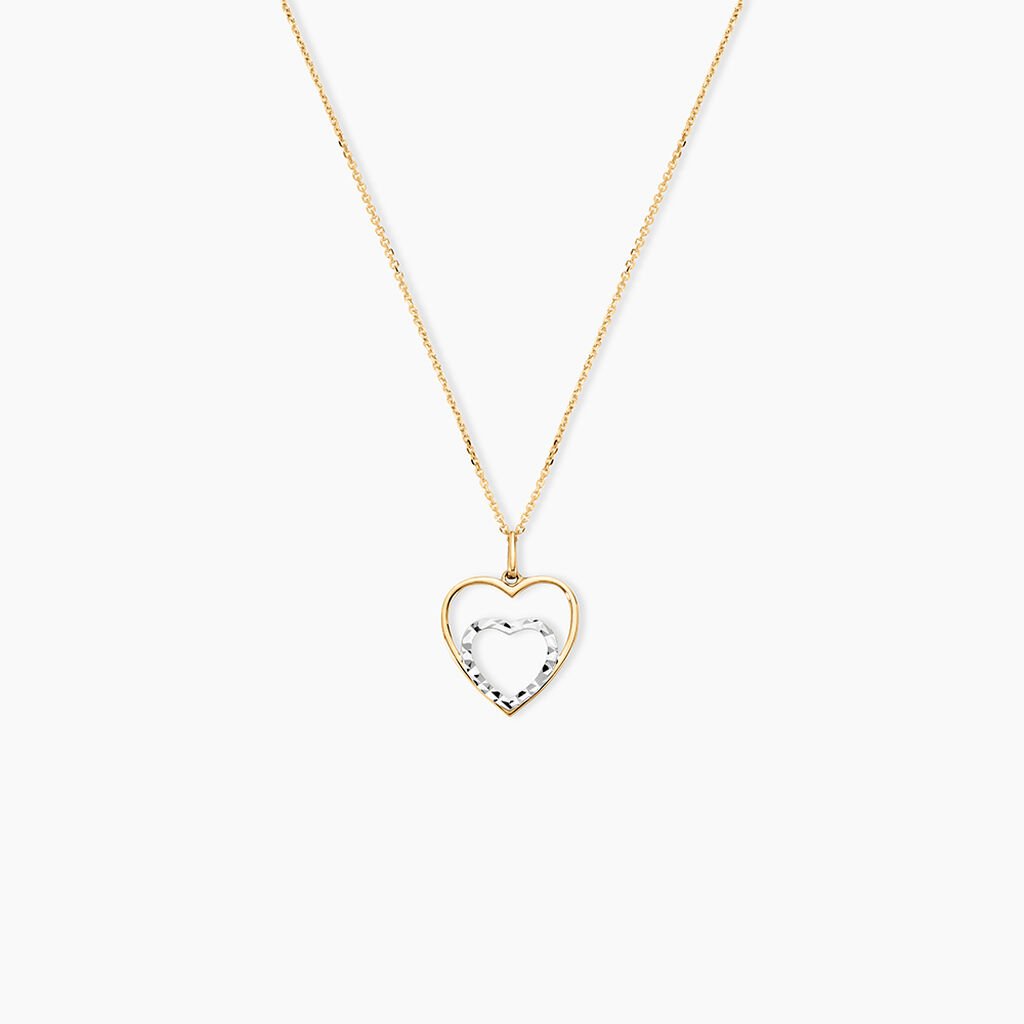 Pendentif Eudocie Double Coeurs Or Bicolore - Pendentifs Femme | Histoire d&rsquo;Or