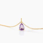 Collier Goutte Or Jaune Amethyste - Colliers Femme | Histoire d&rsquo;Or