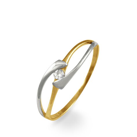 Bague Solitaire Diamond Or Bicolore Diamant - Bagues solitaires Femme | Histoire d’Or