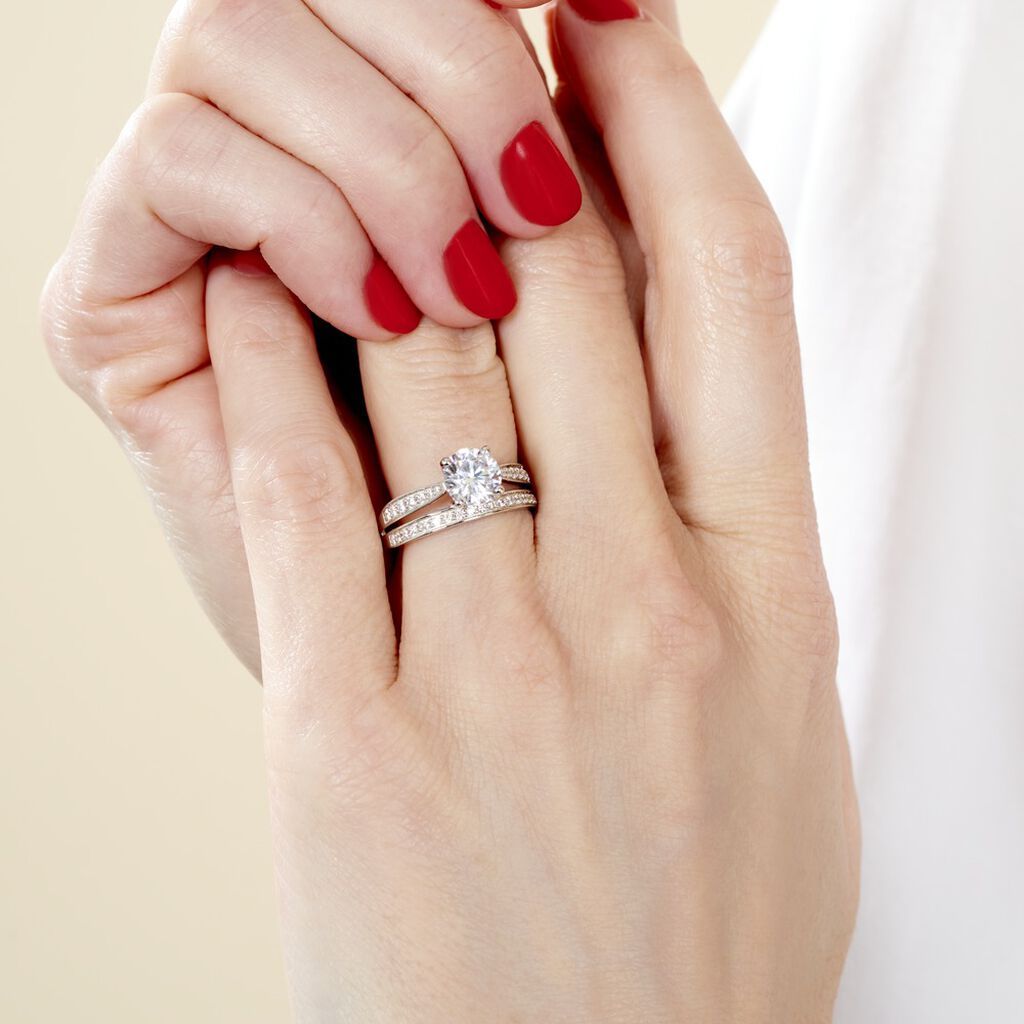 Solitaire Aarone Or Blanc Oxyde - Bagues solitaires Femme | Histoire d’Or