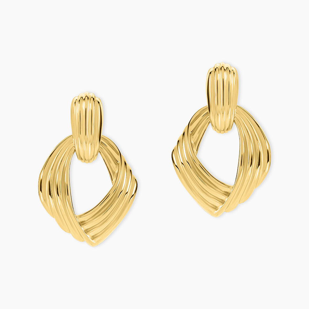 Boucles D'oreilles Pendantes Estefany Acier Inoxydable Dor&eacute; - Boucles d'oreilles fantaisie Femme | Histoire d&rsquo;Or