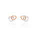 Boucles D'oreilles Puces Donna Coeurs Ajoures Or Rose - Boucles d'Oreilles Coeur Femme | Histoire d’Or