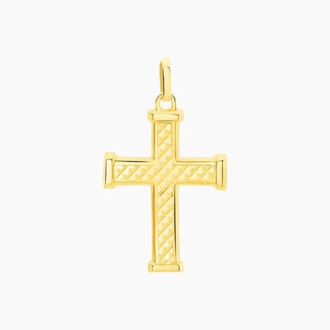 Pendentif Benny Croix Ciselee Or Jaune - Pendentifs Baptême Famille | Histoire d’Or