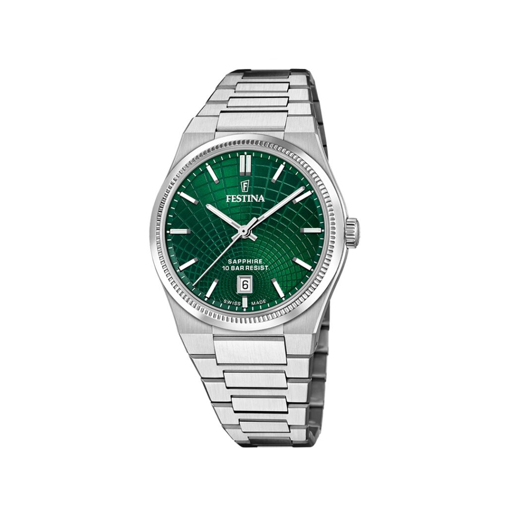 Montre Festina Swiss Made 40 Vert - Montres suisses Homme | Histoire d’Or