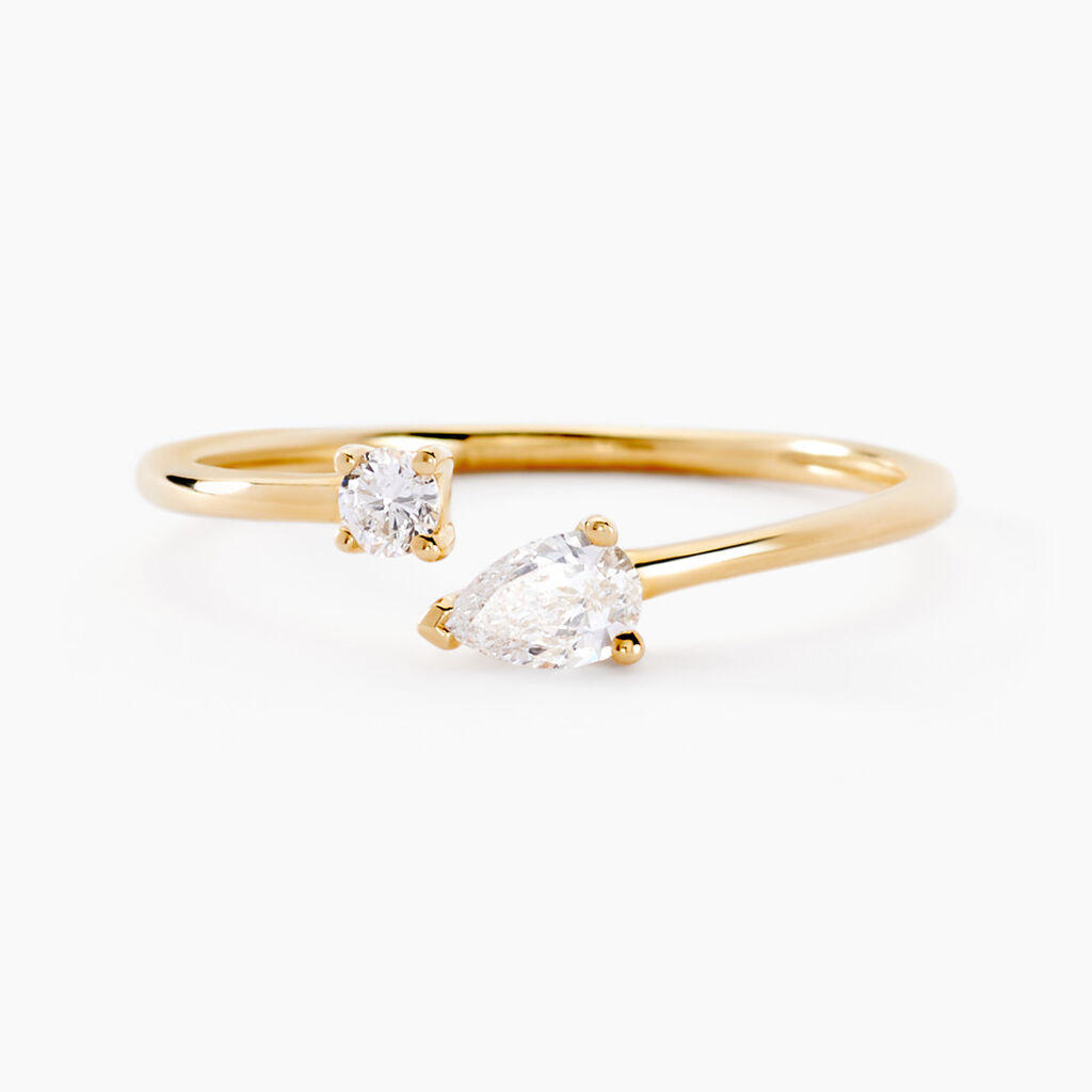 Bague Kirstin Or Jaune Diamant Synthétique - Bagues avec pierre Femme | Histoire d’Or