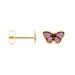 Boucles D'oreilles Puces Sulivia Papillon Or Jaune - Clous d'oreilles Enfant | Histoire d’Or