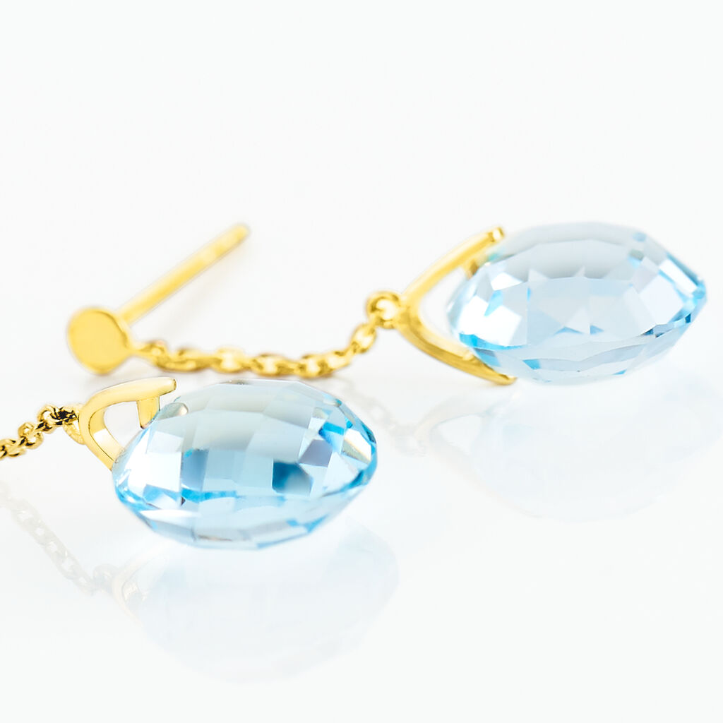 Boucles D'oreilles Pendantes Ludmille Or Jaune Topaze - Boucles d'oreilles pendantes Femme | Histoire d’Or