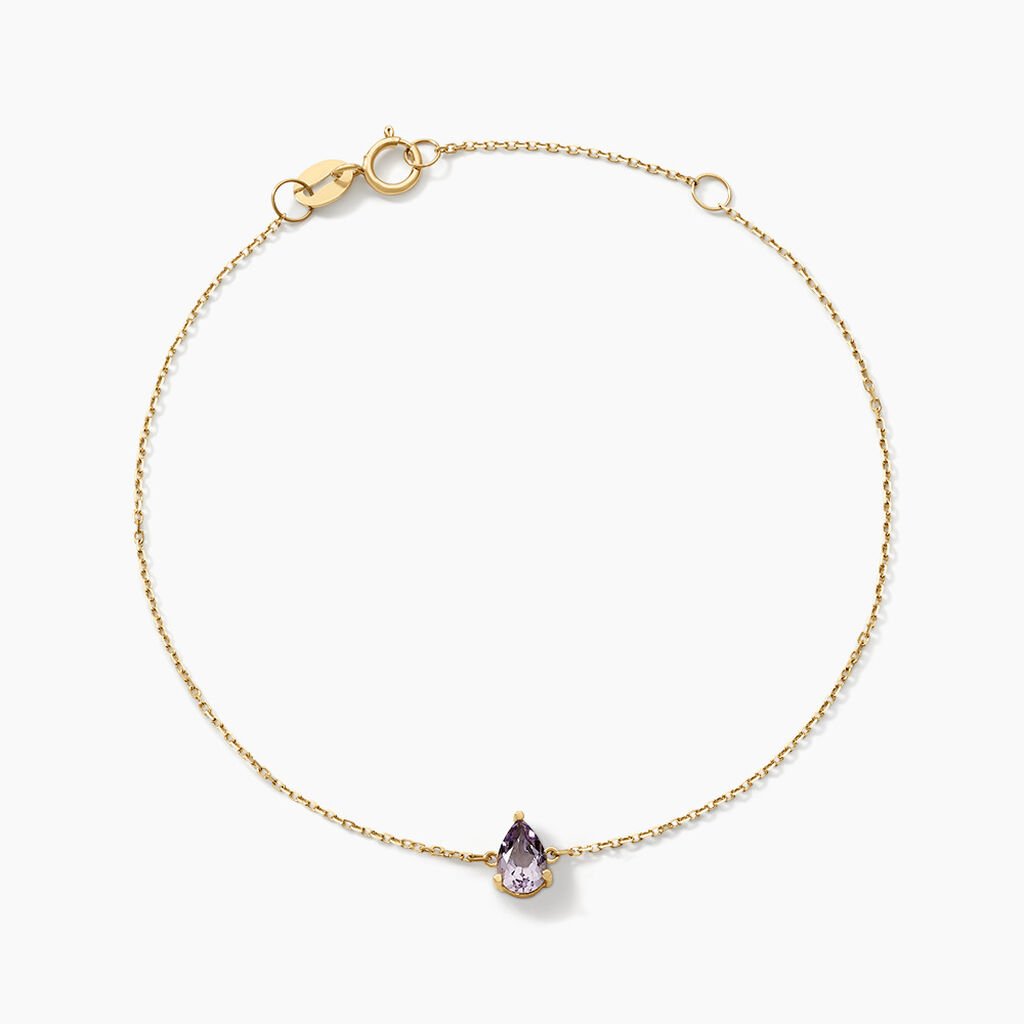 Bracelet Goutte Or Jaune Am&eacute;thyste - Bracelets Femme | Histoire d&rsquo;Or