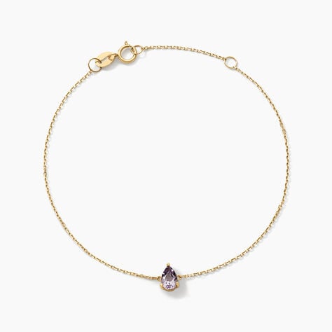 Bracelet Goutte Or Jaune Am&eacute;thyste - Bracelets Femme | Histoire d&rsquo;Or