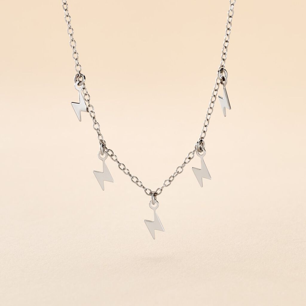 Collier Electra Argent Blanc - Ras de cou Femme | Histoire d&rsquo;Or