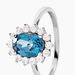 Bague Or Blanc Quintilla Topaze London Blue Et Oxydes - Bagues solitaires Femme | Histoire d’Or