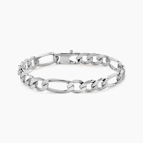 Bracelet Vivian Maille Alternee 1/3 Argent Blanc - Bracelets chaîne Homme | Histoire d’Or