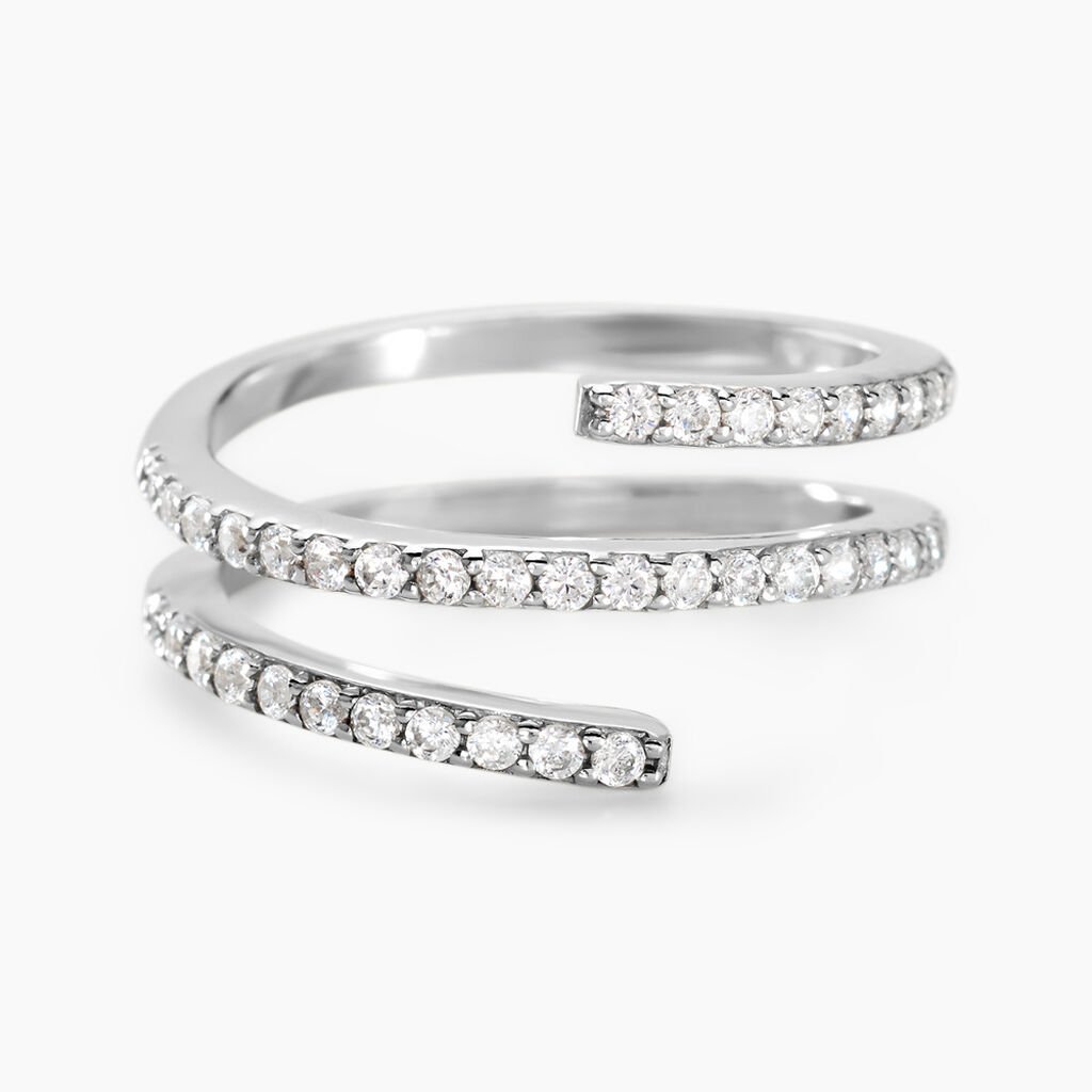 Bague Argent Blanc Bennett Oxydes De Zirconium - Bagues avec pierre Femme | Histoire d&rsquo;Or