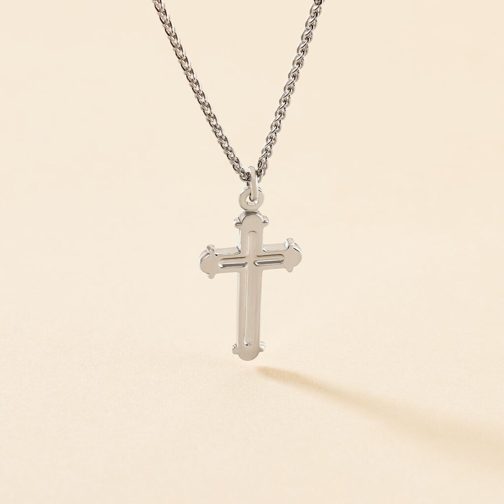 Collier Argent Blanc Nicolaos - Bijoux sans pierre Homme | Histoire d&rsquo;Or