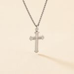 Collier Argent Blanc Nicolaos - Bijoux sans pierre Homme | Histoire d&rsquo;Or