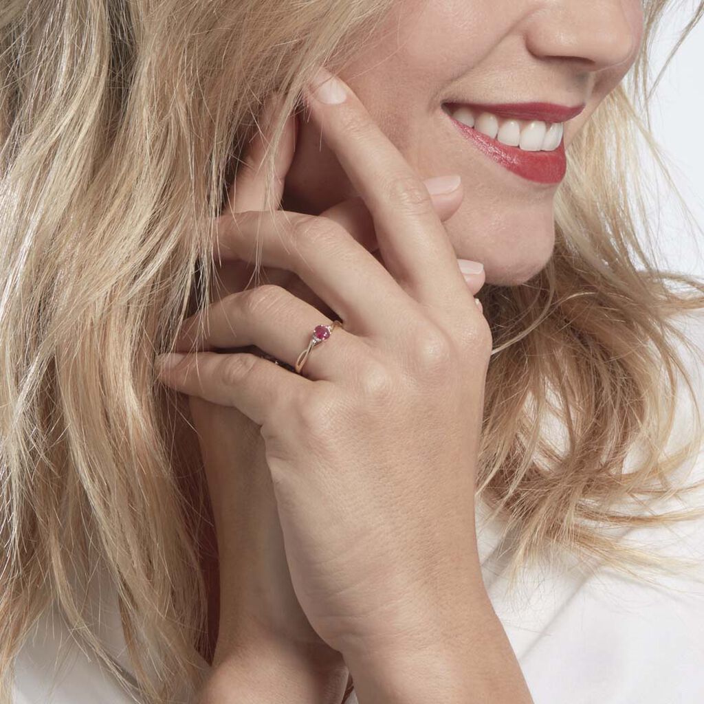 Bague Or Jaune Cassie Rubis Et Diamant - Bagues solitaires Femme | Histoire d’Or