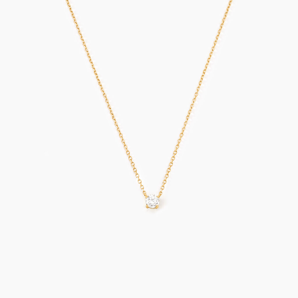 Collier Or Jaune Aphrodite Diamant Synthetique - Colliers Femme | Histoire d&rsquo;Or
