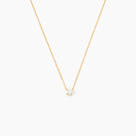 Collier Or Jaune Aphrodite Diamant Synthetique - Colliers Femme | Histoire d&rsquo;Or