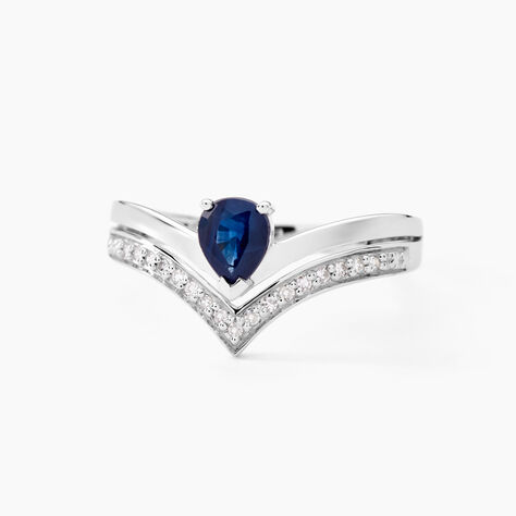 Bague Pasqualina Or Blanc Saphir Et Diamant - Bagues solitaires Femme | Histoire d’Or