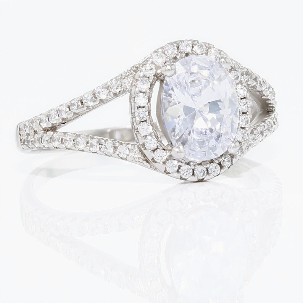 Bague Melyssa Argent Blanc Oxyde De Zirconium - Bagues solitaires Femme | Histoire d&rsquo;Or