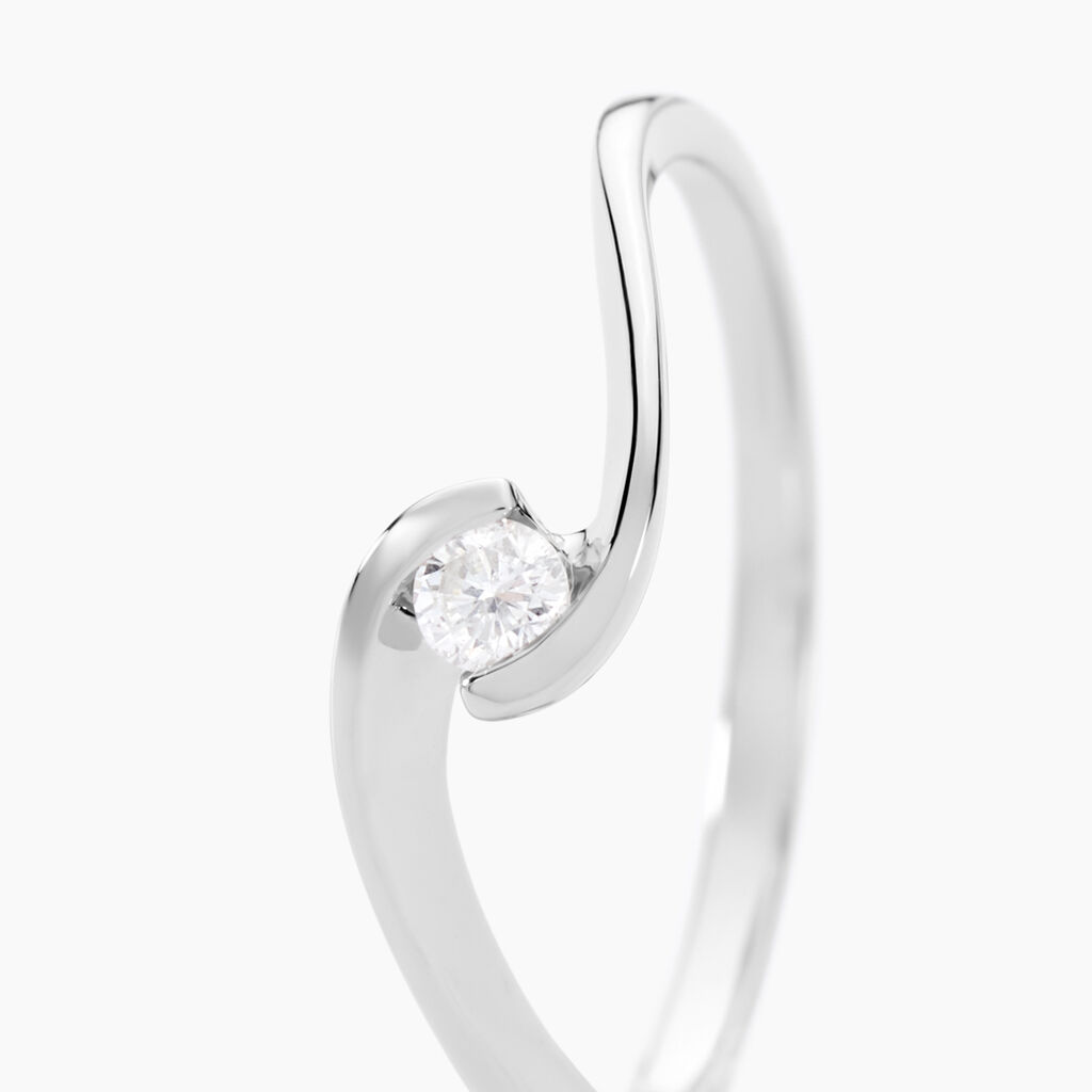 Bague Solitaire Vrille Or Blanc Diamant - Bagues solitaires Femme | Histoire d&rsquo;Or