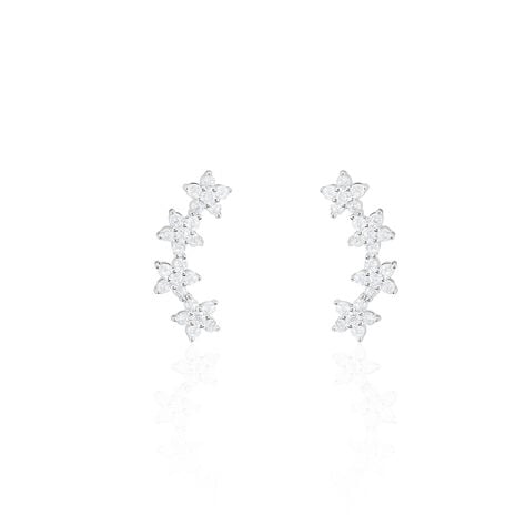 Boucles D'oreilles Grimpantes Sohalia Argent Blanc Oxyde De Zirconium - Boucles d'oreilles fantaisie Femme | Histoire d&rsquo;Or