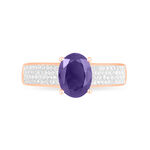 Bague Crista Or Rose Amethyste Et Diamant - Bagues solitaires Femme | Histoire d&rsquo;Or