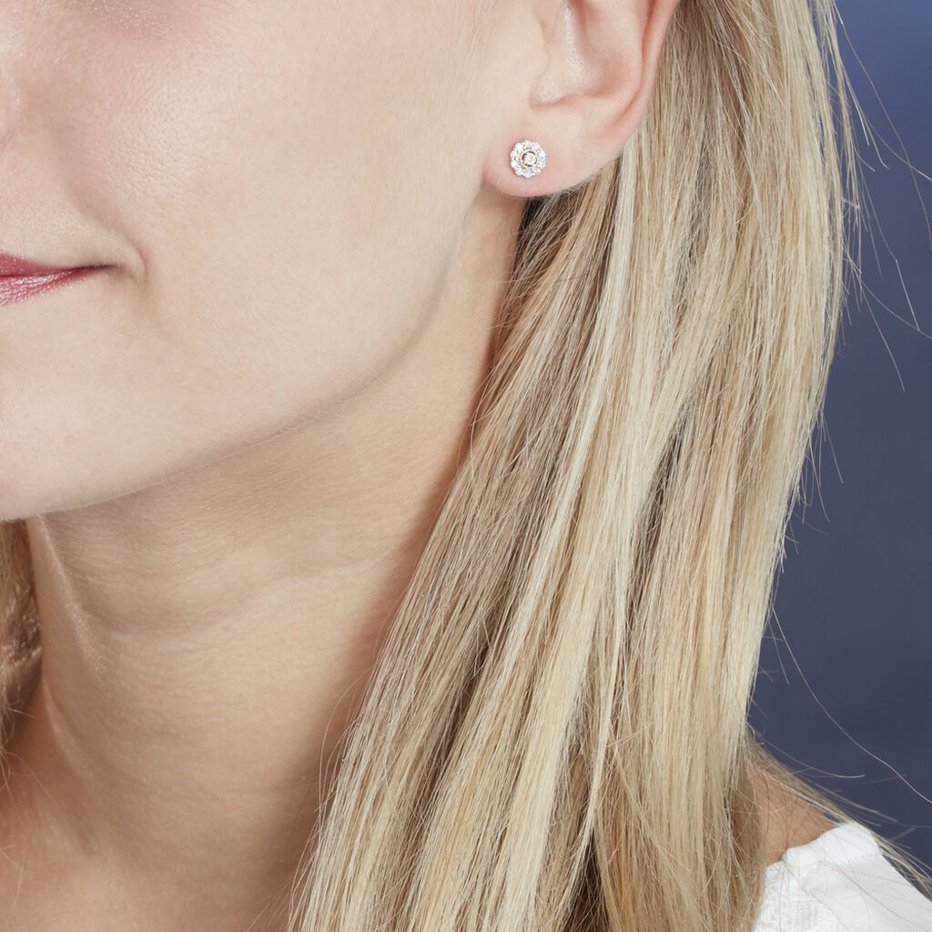 Boucles D'oreilles Puces Charletta Or Jaune Diamant - Clous d'oreilles Femme | Histoire d’Or