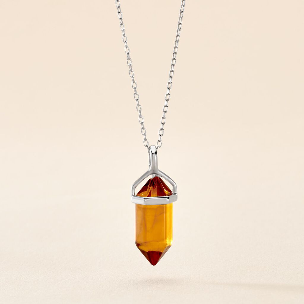Collier Gaubert Argent Ambre - Colliers Femme | Histoire d&rsquo;Or